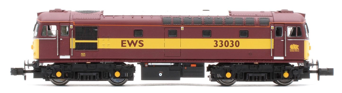 Pre-Owned GM2210603 Class 33 030 EWS Red/Gold Diesel Locomotive