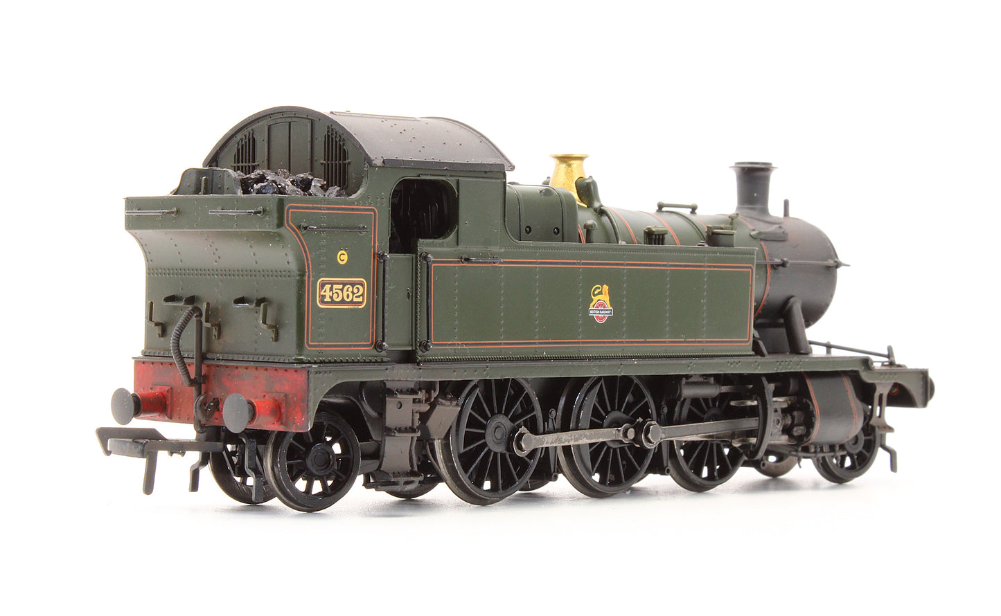 Pre-Owned 32-132 GWR 45XX Prairie Tank 4562 BR Lined Green Early Emblem Steam Locomotive - DCC Fitted - Custom Weathered