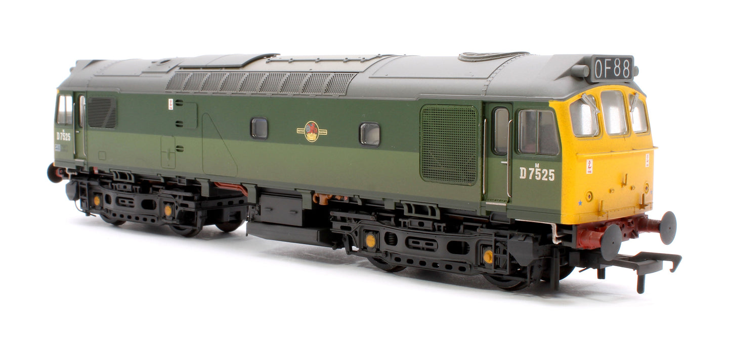 Pre-Owned Class 25/2 D7525 BR Two-Tone Green (Full Yellow Ends) Diesel Locomotive - Weathered