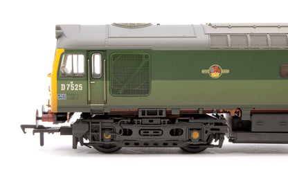 Class 25/2 D7525 BR Two-Tone Green (Full Yellow Ends) Diesel Locomotive - Weathered