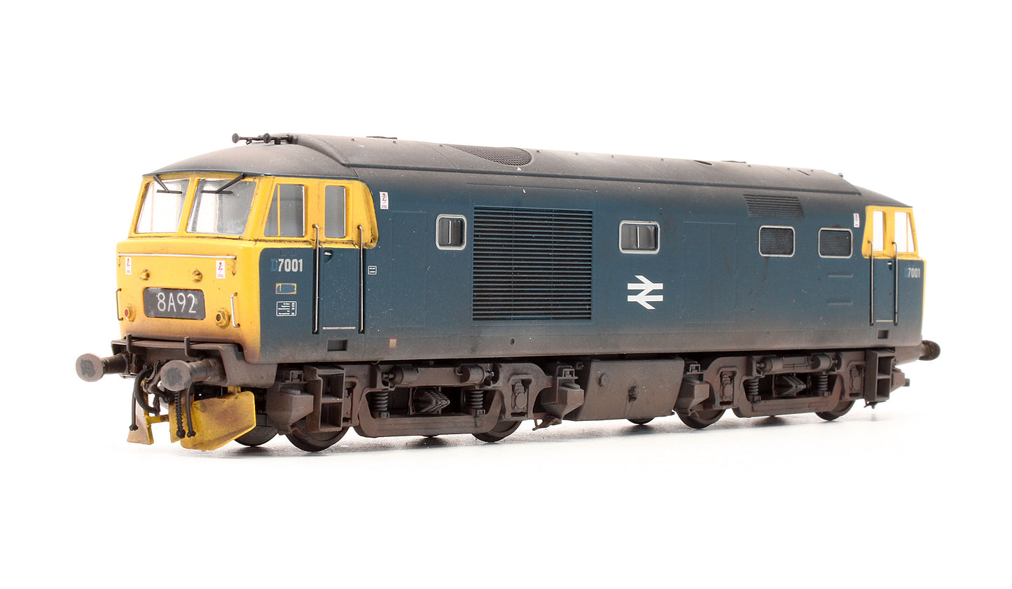 Pre-Owned 3529 Class 35 BR 'Hymek' Blue FYE D7001 Diesel Locomotive - DCC Fitted - Custom Weathered