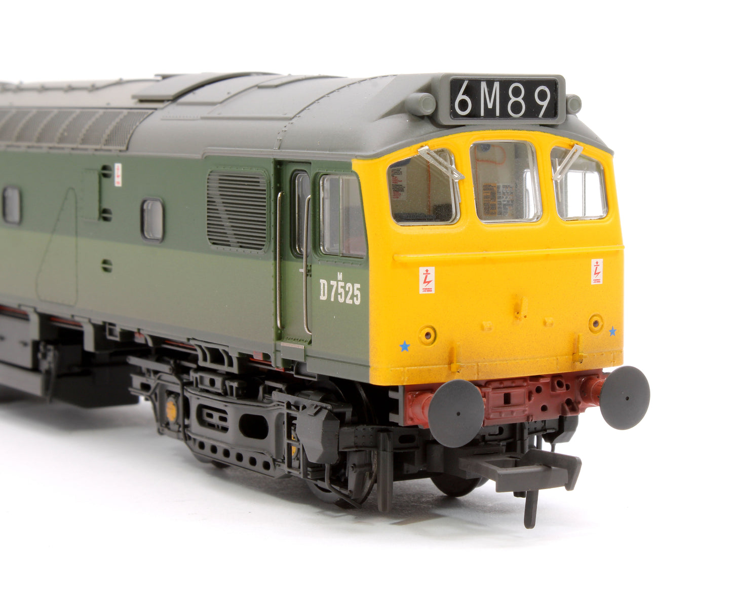 Class 25/2 D7525 BR Two-Tone Green (Full Yellow Ends) Diesel Locomotive - Weathered