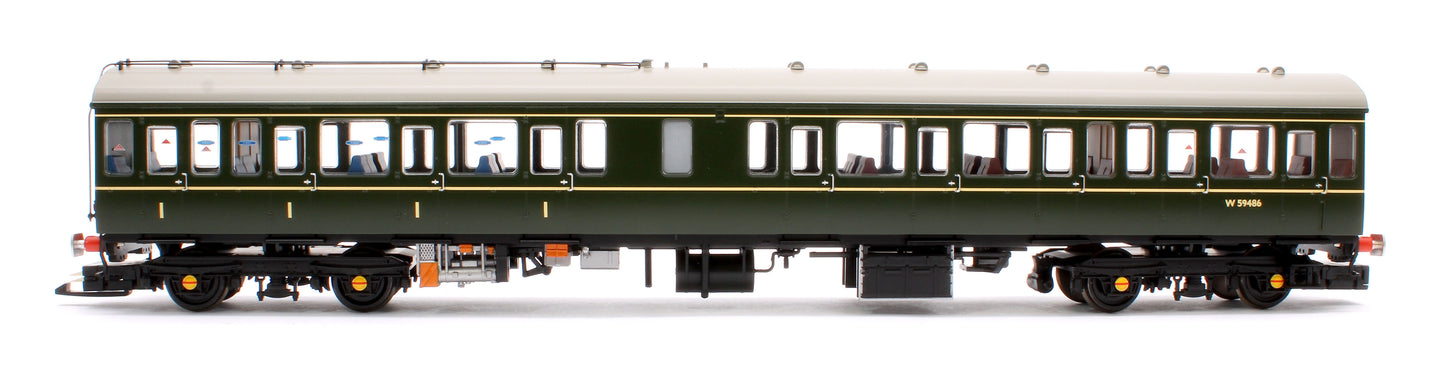 Class 117 3-Car DMU R334 BR Green (Small Yellow Panels)