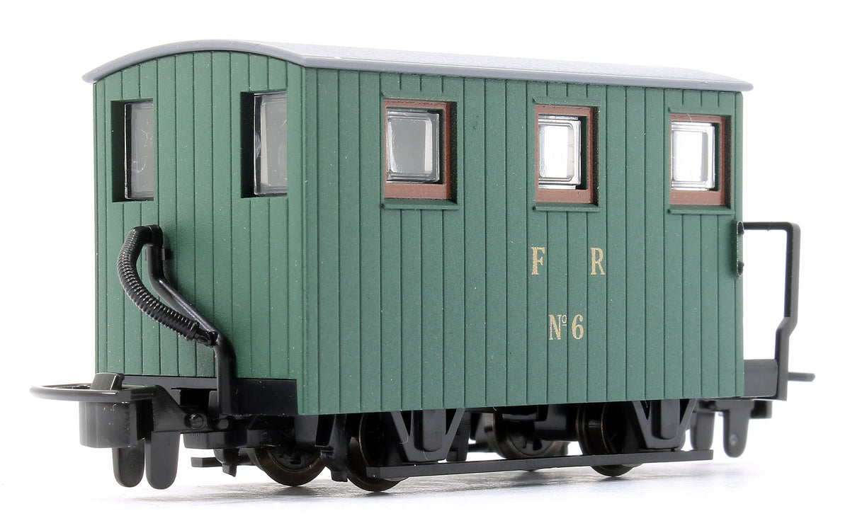 Pre-Owned GR590A 4 Wheel Ffestiniog Railway Single Balcony Brake Van Green No.6