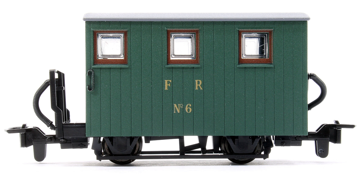 Pre-Owned GR590A 4 Wheel Ffestiniog Railway Single Balcony Brake Van Green No.6
