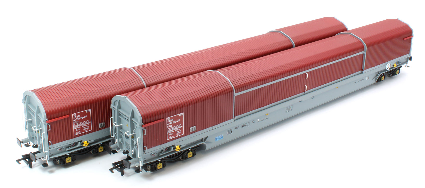 RT-OO-KSA-201C KSA ‘Rover Cube’ Wagons Original Maroon & Grey Livery No. 33 70 4739 044-4 and 059-2 - Twin Pack