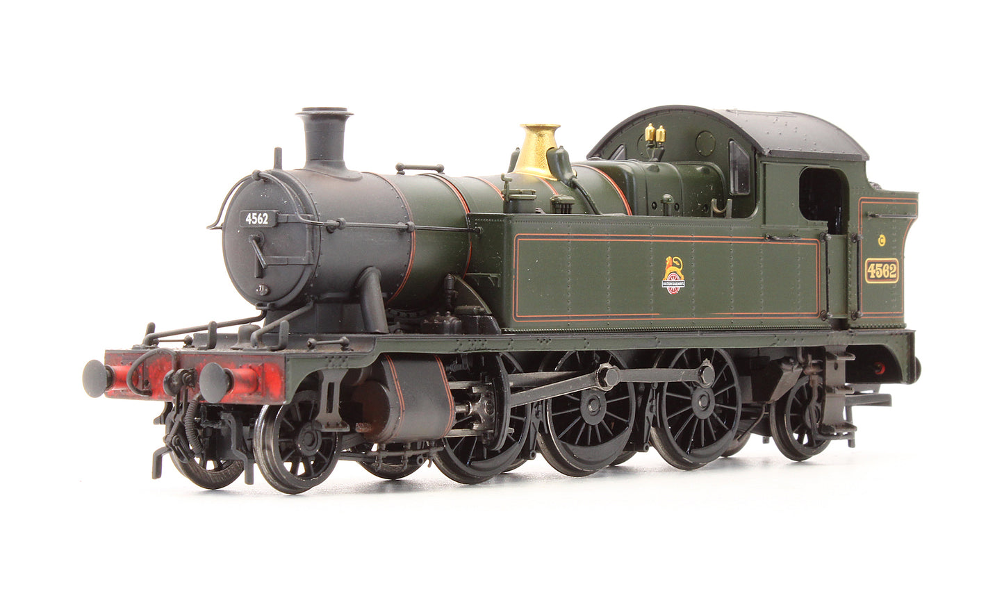 Pre-Owned 32-132 GWR 45XX Prairie Tank 4562 BR Lined Green Early Emblem Steam Locomotive - DCC Fitted - Custom Weathered