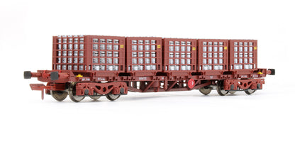 Pre-Owned IRM1078-D CIE / Irish Rail 42ft Bogie Flat Wagon Red Oxide With Beer Kegs - Twin Pack