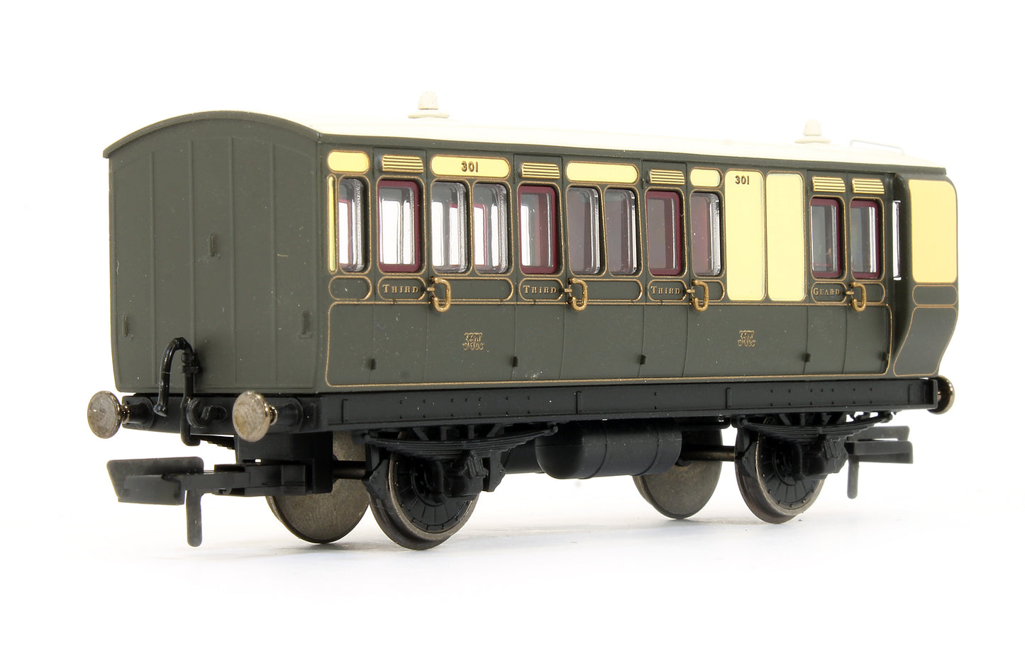 R40067 Pre-Owned GWR 4 Wheel Brake 3rd Class Coach No.301