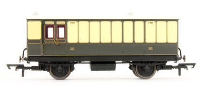 GWR 4 Wheel Coach Passenger Brake No.1411