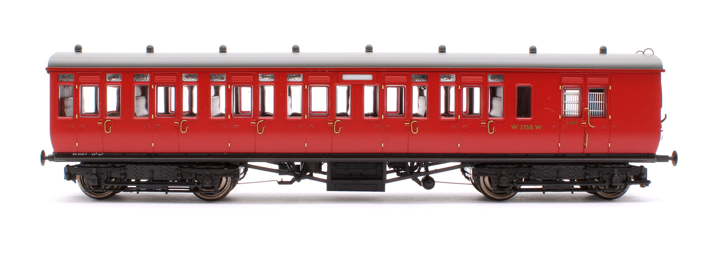 GWR Toplight Mainline City BR Maroon Second Brake 3758 Set 6