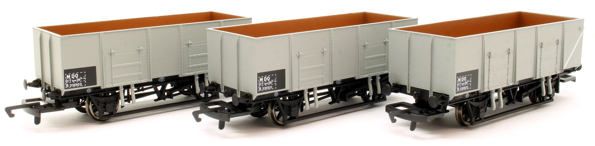 R6906 21T Mineral Wagons Triple Pack British Railways BR Grey