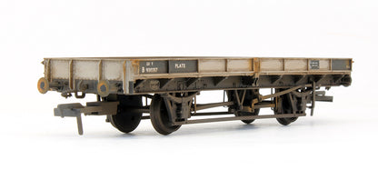 Pre-Owned Set Of Two 22 Ton Plate Wagons BR Grey With Black Panels - Custom Weathered - Exclusive Edition