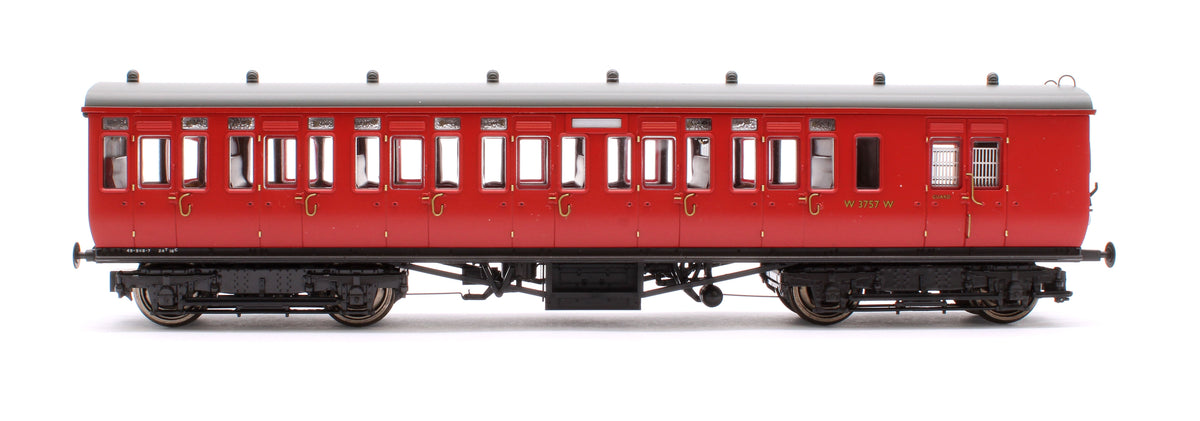 Pre-Owned 4P-020-501 GWR Toplight Mainline City BR Maroon Second Brake 3757 Set 6