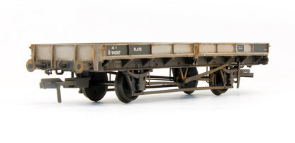 Pre-Owned Set Of Two 22 Ton Plate Wagons BR Grey With Black Panels - Custom Weathered - Exclusive Edition