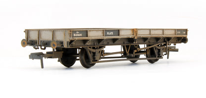 Pre-Owned Set Of Two 22 Ton Plate Wagons BR Grey With Black Panels - Custom Weathered - Exclusive Edition