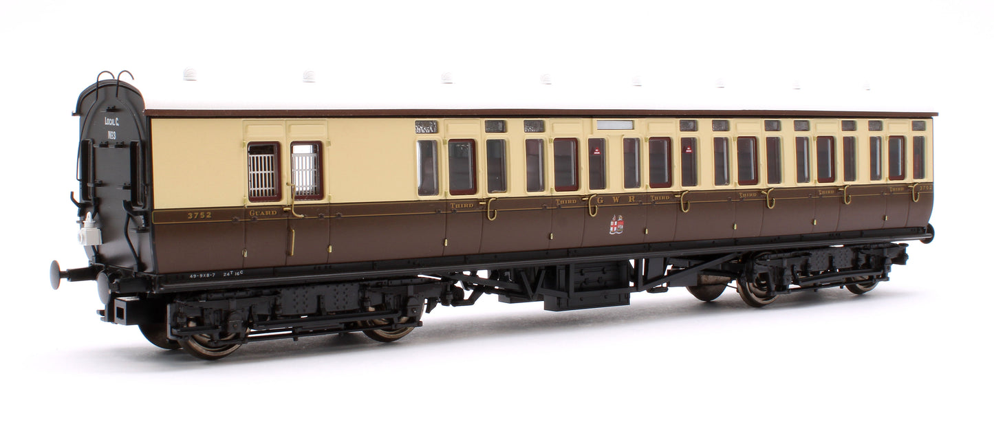 GWR Toplight Mainline City Twin City Chocolate & Cream 3rd Brake 3752 Set 3