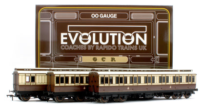 978017 48' GCR ‘Evolution’ Bogie Coach Non-Corridor Carriage No.1876, No.2305 & No.1366 3-Pack