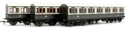 978009 48' LNWR ‘Evolution’ Bogie Coach Non-Corridor Carriage No.7981, No.1234 & No.2914 3-Pack