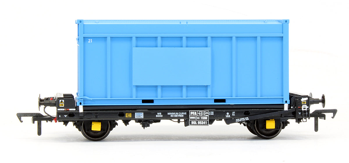 Pre-Owned Set of 3 PFA Container Wagons With British Gypsum Blue Containers