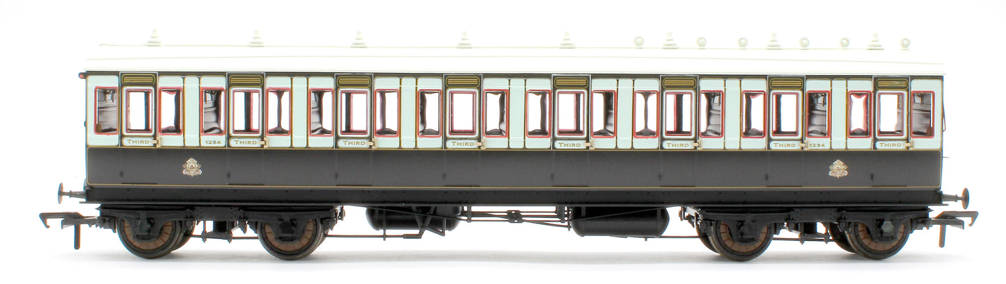 978009 48' LNWR ‘Evolution’ Bogie Coach Non-Corridor Carriage No.7981, No.1234 & No.2914 3-Pack