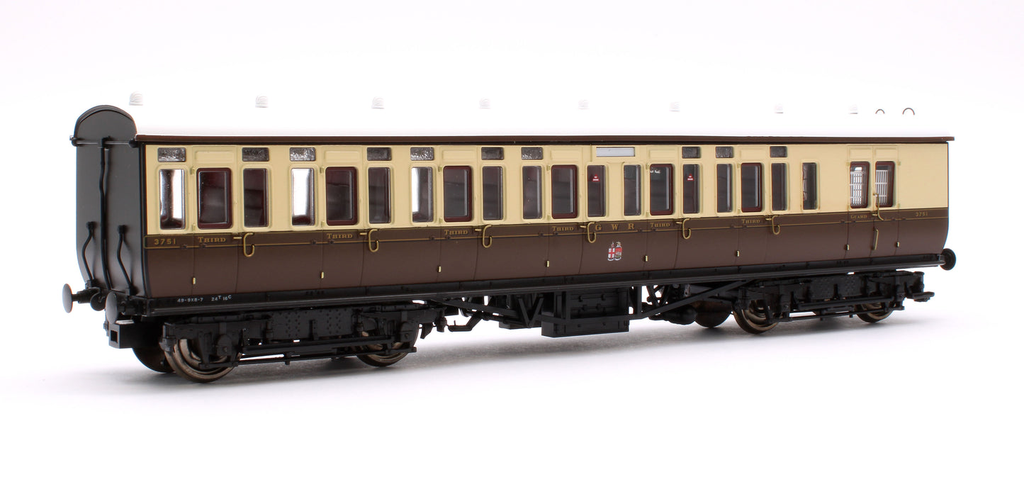 GWR Toplight Mainline City Twin City Chocolate & Cream 3rd Brake 3751 Set 3