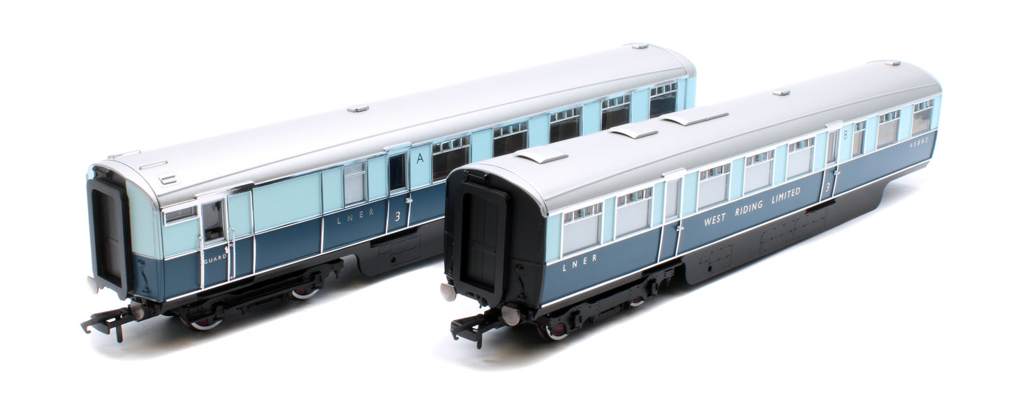 R40477 LNER West Riding Limited Brake Third & Kitchen Third Articulated Coach Pack