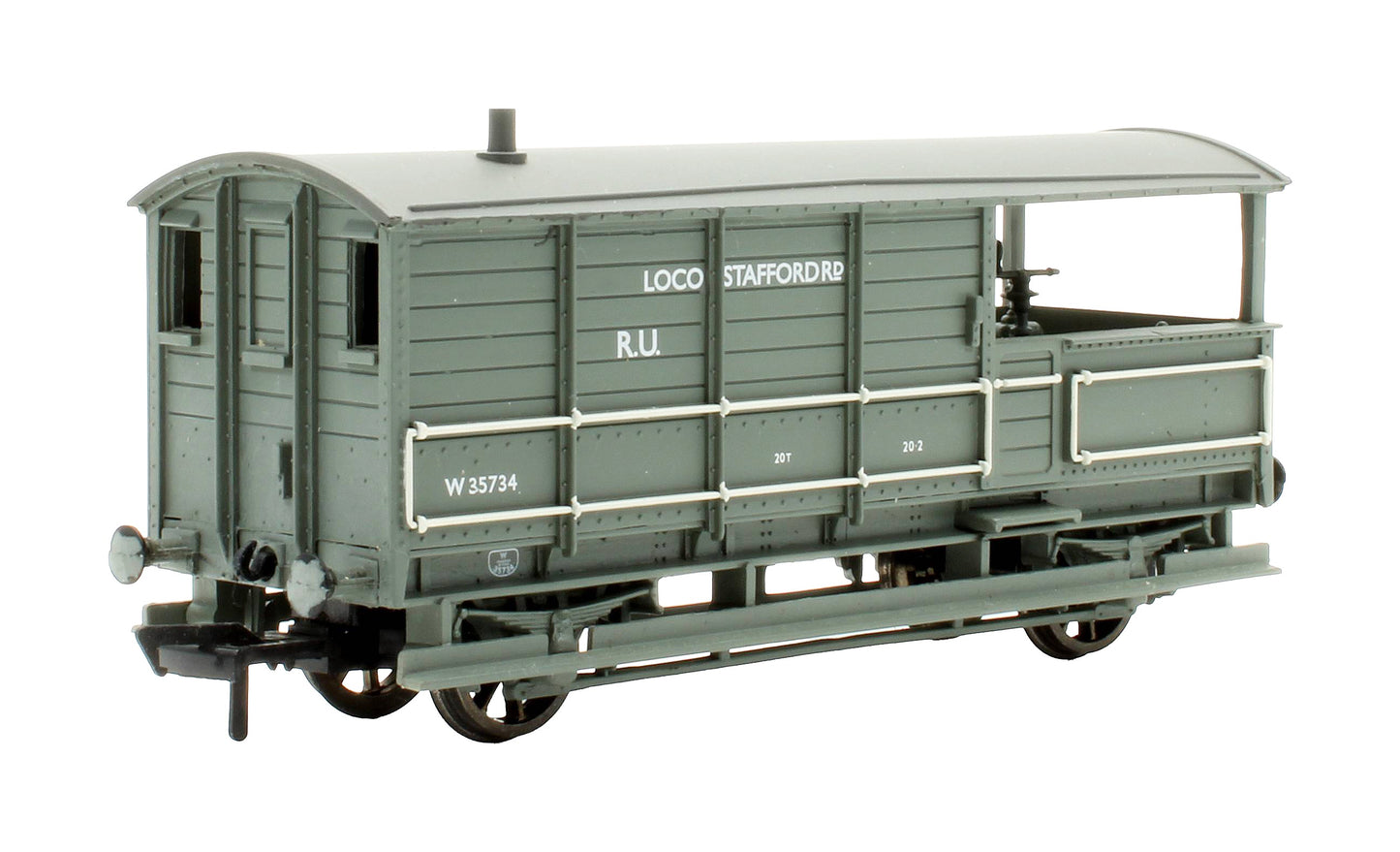 Pre-Owned 33-301Q 20T Toad Brake Van BR Light Grey W35734 'Loco Stafford Rd'