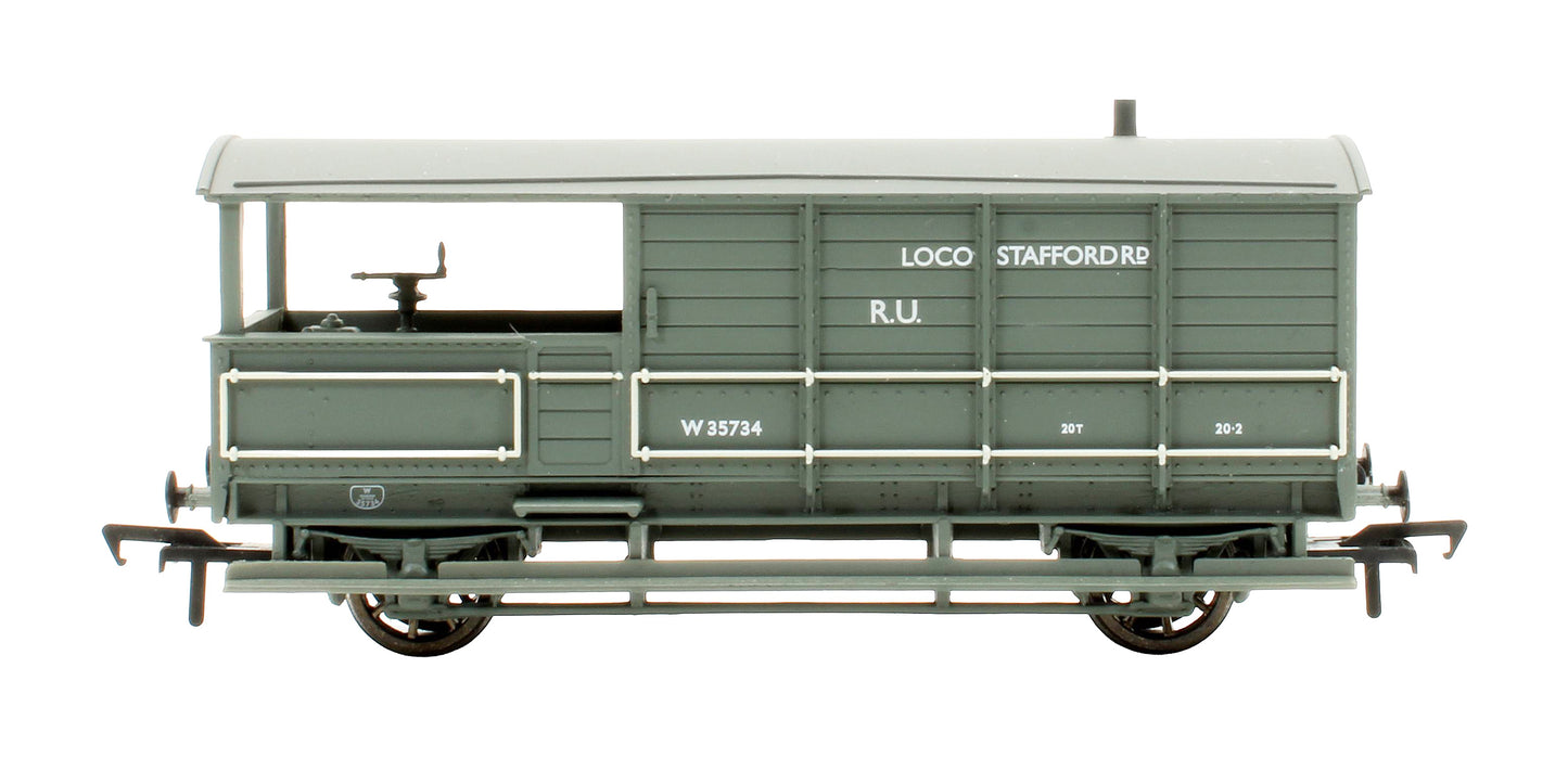 Pre-Owned 33-301Q 20T Toad Brake Van BR Light Grey W35734 'Loco Stafford Rd'