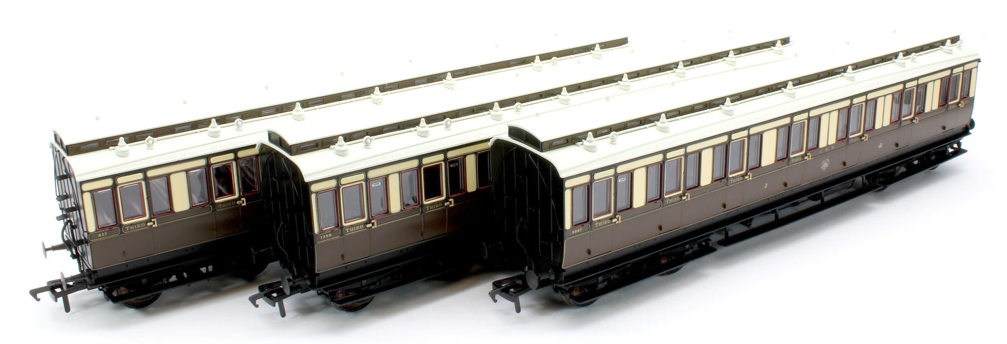 978013 48' GWR ‘Evolution’ Bogie Coach Non-Corridor Carriage No.837, No.1356 & No.8087 3-Pack