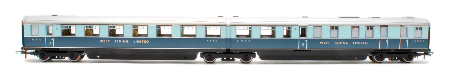 R40479 LNER West Riding Limited Open Third & Kitchen Third Articulated Coach Pack