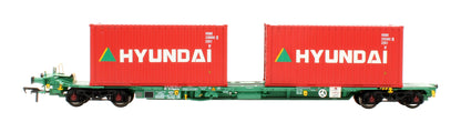 Pre-Owned 37-321A Intermodal Bogie Wgons with 2x Containers CMA CGM & Hyundai