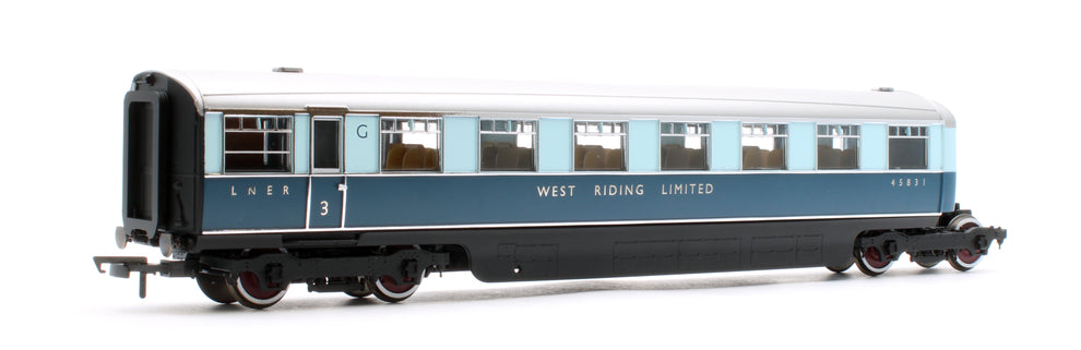 Hornby R40480 – West Riding Limited LNER – 4 Voitures Articulées – Échelle 1:76 – Modélisme Ferroviaire 14+