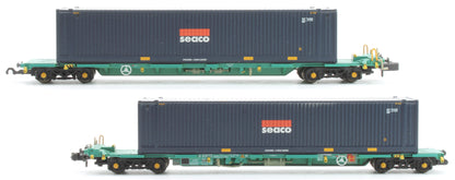 Pre-Owned 377-352 Intermodal Bogie Wagons With 45' Containers 'Seaco'