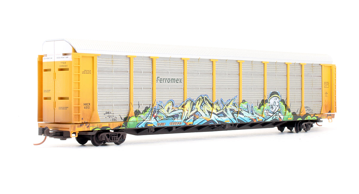 Pre-Owned 89' Tri-Level Closed Autorack TTX / Ferromex - Road # TTGX 255631 - Weathered