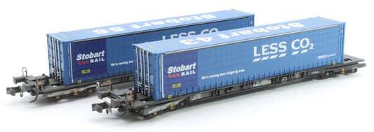 Pre-Owned Megafret Wagons With 45ft Tesco Less CO2 Containers - Weathered