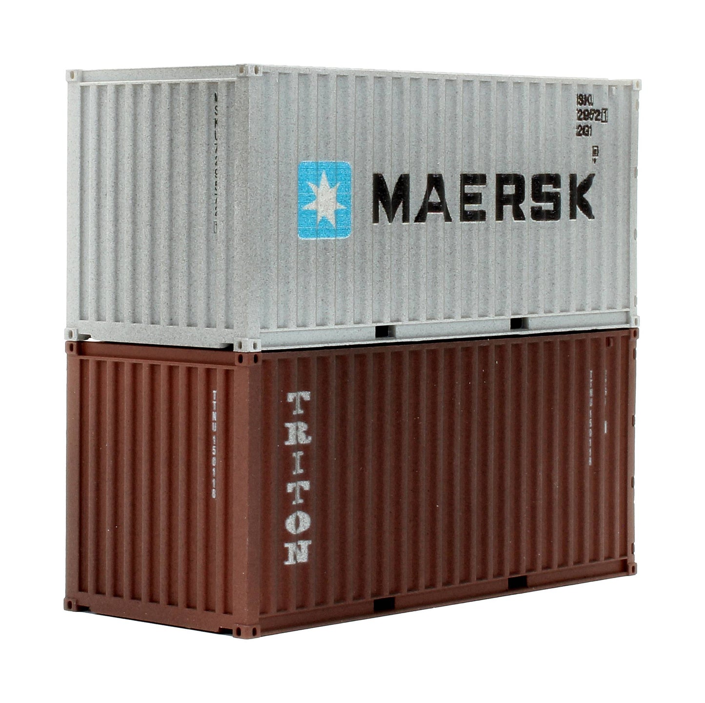 Pre-Owned 4F-028-052 20ft Maersk & Triton '729572-1 & 150118' Twin Pack - Weathered