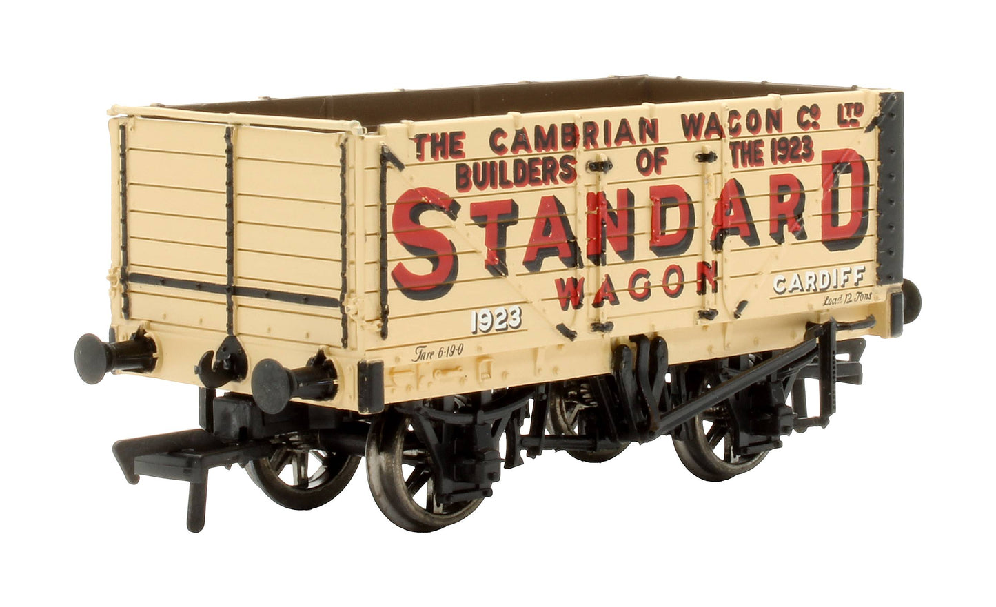 Pre-Owned 1998 Pre-Owned Bachmann Times 7 Plank Wagon Cambrian Standard Wagon Co. livery (Pale Yellow, No. 192