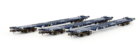 Pre-Owned N22403 Set of 3 KFA Container Flat Wagons Freightliner VNH-1 Bogies