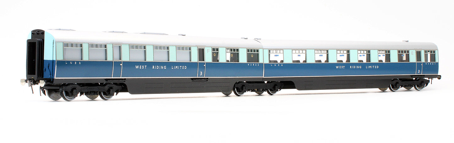 Pre-Owned LNER West Riding Limited Articulated Open Third Coach E No.45821 & Kitchen Third Coach F No.45822