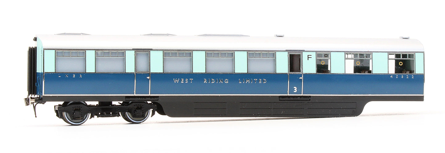 Pre-Owned LNER West Riding Limited Articulated Open Third Coach E No.45821 & Kitchen Third Coach F No.45822