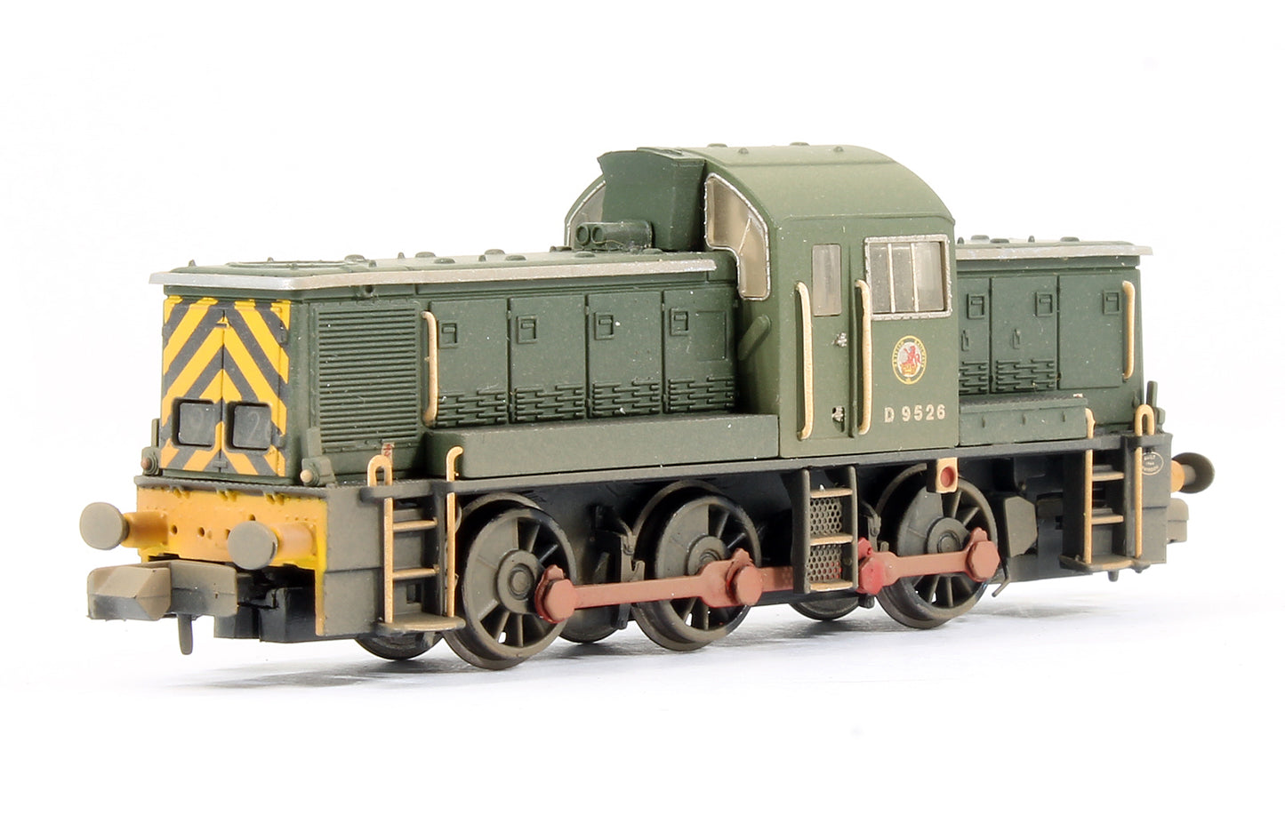 Pre-Owned 372-953 Class 14 D9526 BR Green With Wasp Stripes Diesel Locomotive (Weathered)