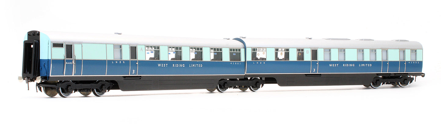 Pre-Owned LNER West Riding Limited Articulated Brake Third Coach A No.45801 & Kitchen Third Coach B No.45802
