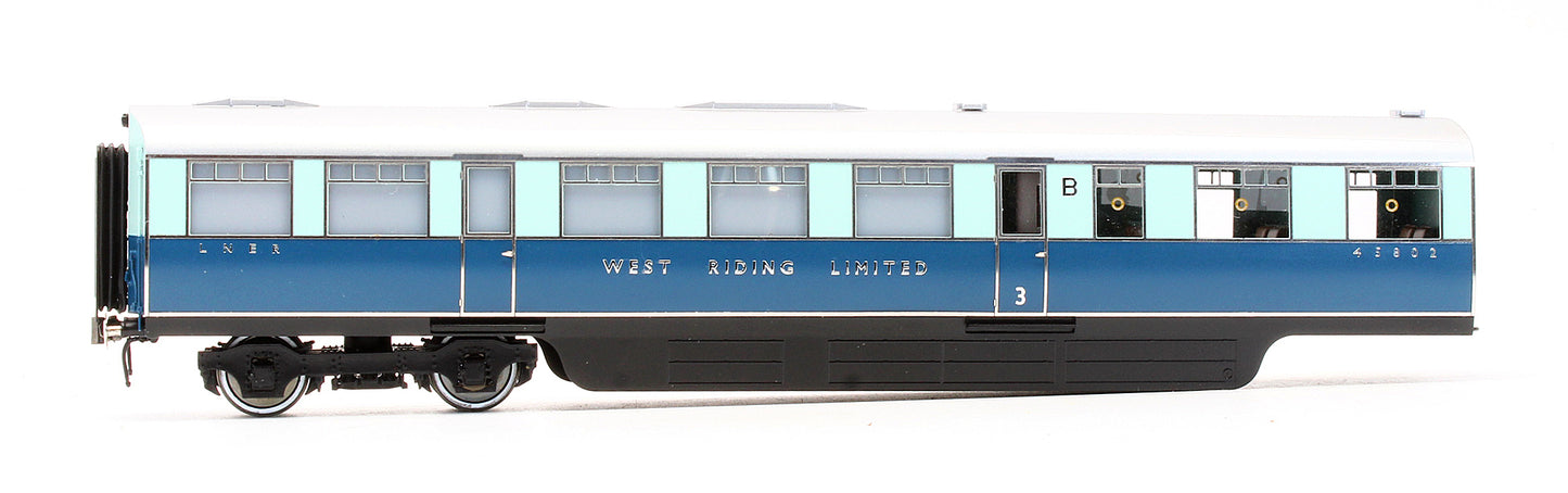 Pre-Owned LNER West Riding Limited Articulated Brake Third Coach A No.45801 & Kitchen Third Coach B No.45802