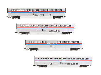 Pre-Owned Amtrak Superliner Passenger Car Phase II 4 Car Set A