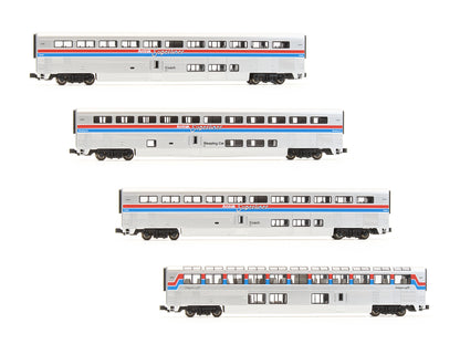 Pre-Owned Amtrak Superliner Passenger Car Phase II 4 Car Set B