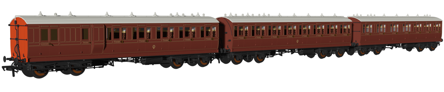 'Evolution' 48' LBSC Mahogany Non-Corridor Carriage No.1236, 535 & 297 Triple Pack