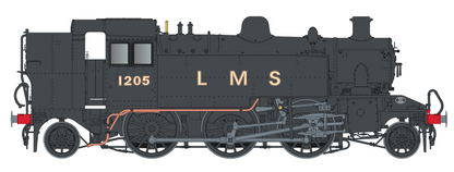 Ivatt Class 2 2-6-2T 1205 LMS Plain Black Steam Locomotive