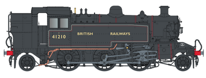 Ivatt Class 2 2-6-2T British Railways Lined Black Push Pull Unnumbered Steam Locomotive