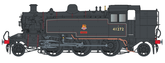 Ivatt Class 2 2-6-2T 41272 BR Lined Black Early Crest Push Pull Steam Locomotive